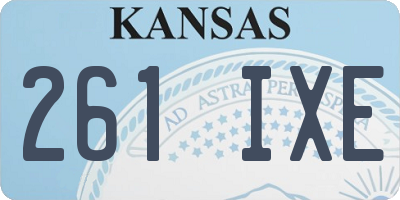 KS license plate 261IXE
