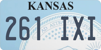 KS license plate 261IXI