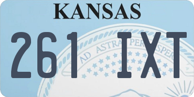 KS license plate 261IXT