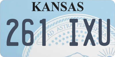 KS license plate 261IXU