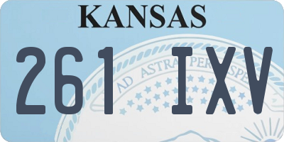 KS license plate 261IXV