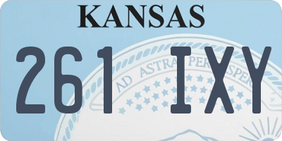 KS license plate 261IXY