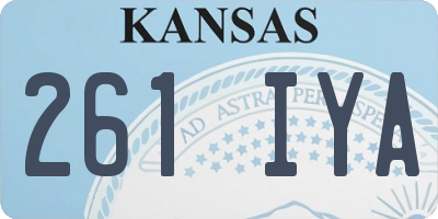 KS license plate 261IYA