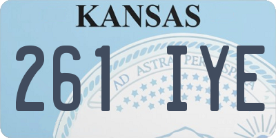 KS license plate 261IYE