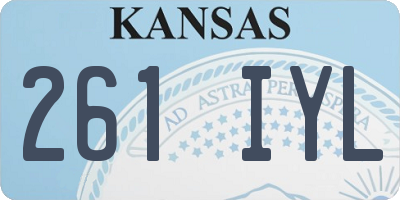 KS license plate 261IYL