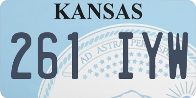 KS license plate 261IYW