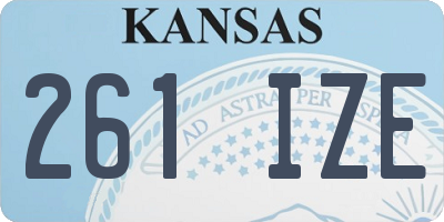 KS license plate 261IZE