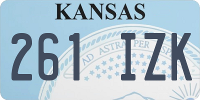 KS license plate 261IZK
