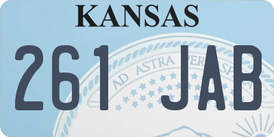 KS license plate 261JAB