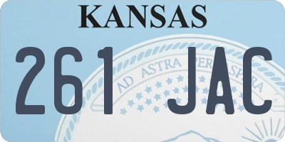 KS license plate 261JAC