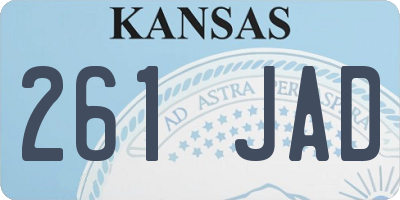 KS license plate 261JAD