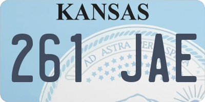 KS license plate 261JAE