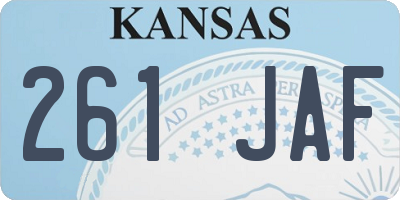 KS license plate 261JAF