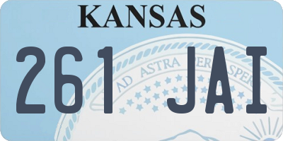 KS license plate 261JAI