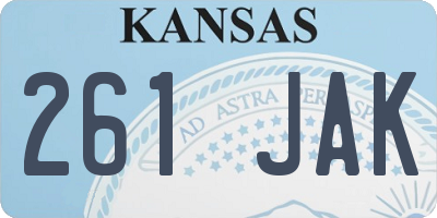 KS license plate 261JAK