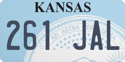 KS license plate 261JAL