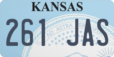 KS license plate 261JAS