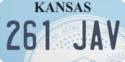 KS license plate 261JAV