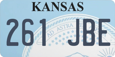 KS license plate 261JBE