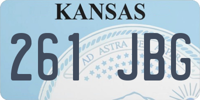 KS license plate 261JBG