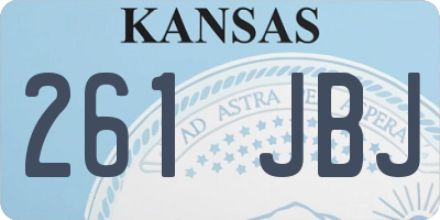 KS license plate 261JBJ