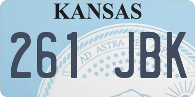 KS license plate 261JBK