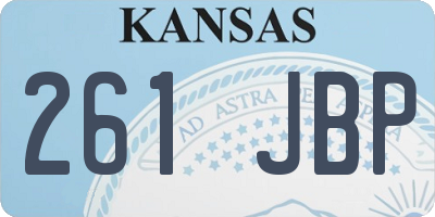 KS license plate 261JBP