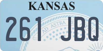 KS license plate 261JBQ