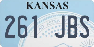 KS license plate 261JBS