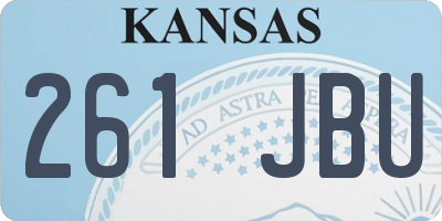 KS license plate 261JBU