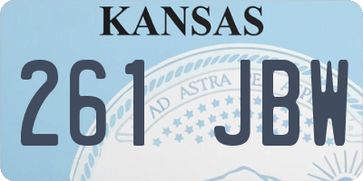 KS license plate 261JBW