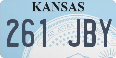 KS license plate 261JBY