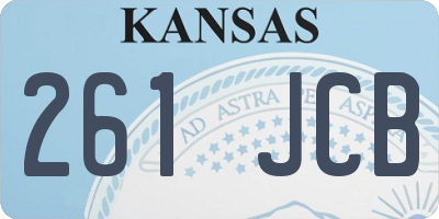 KS license plate 261JCB