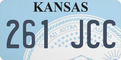 KS license plate 261JCC