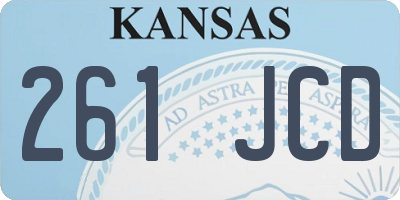 KS license plate 261JCD