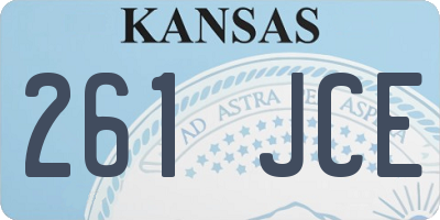 KS license plate 261JCE