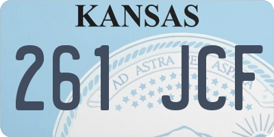 KS license plate 261JCF