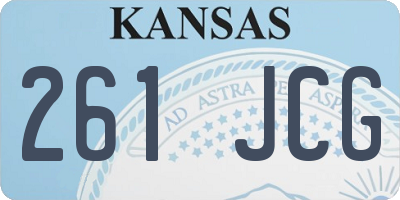KS license plate 261JCG