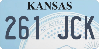 KS license plate 261JCK