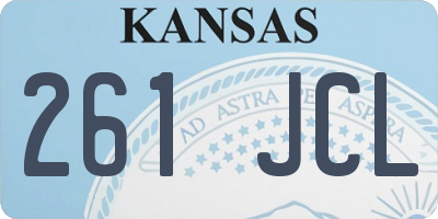 KS license plate 261JCL