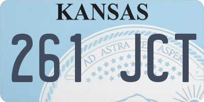 KS license plate 261JCT