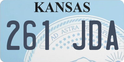 KS license plate 261JDA