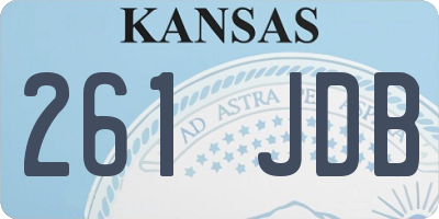 KS license plate 261JDB