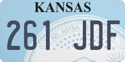 KS license plate 261JDF