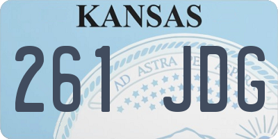 KS license plate 261JDG