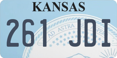 KS license plate 261JDI