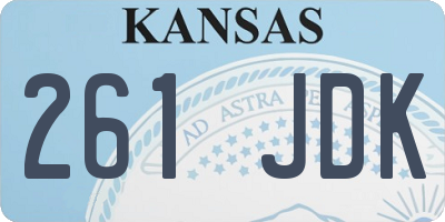 KS license plate 261JDK