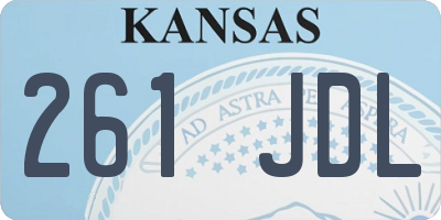 KS license plate 261JDL