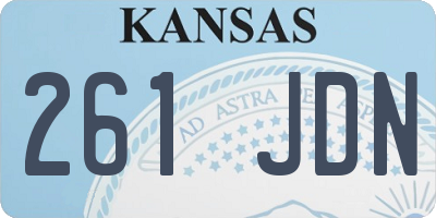 KS license plate 261JDN