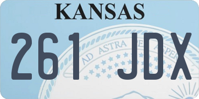 KS license plate 261JDX